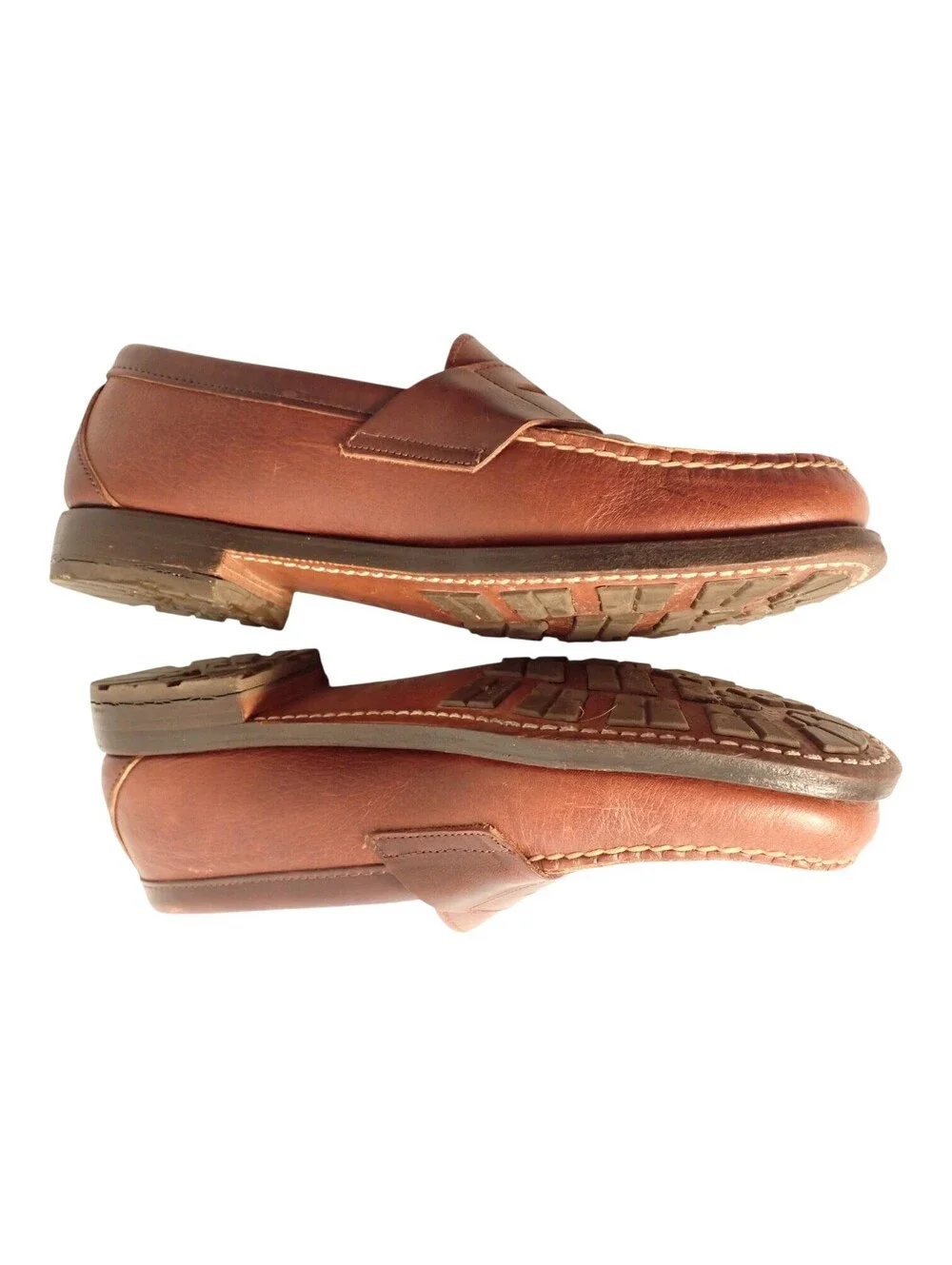 SEBAGO Beefroll Brown Leather Penny Loafers 2563W Size 9.5 D Made in USA Maine